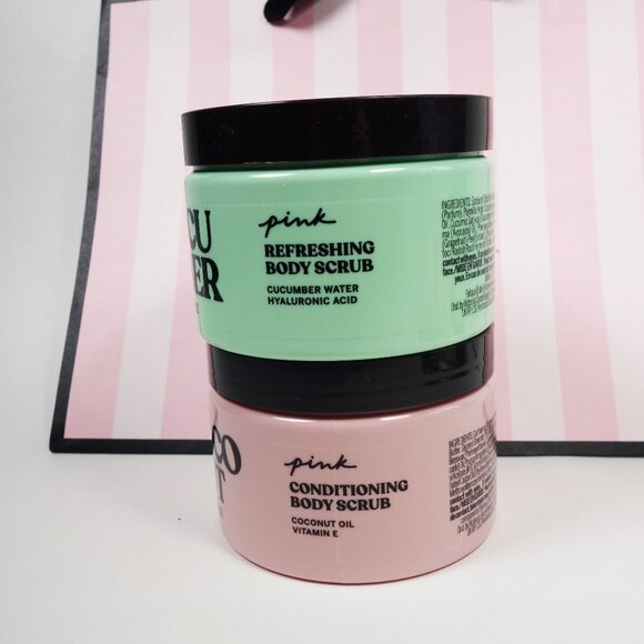Victoria's Secret PINK 2-Pack Exfoliating Body Scrub Cucumber & Coconut 20oz - Picture 2 of 6